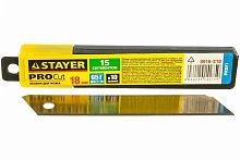 Лезвие для ножей STAYER PROFI, 15 сегментов, 18мм, 10шт (0916-S10)