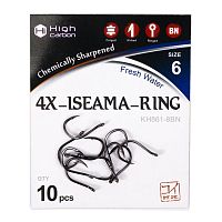 Крючок KOI "4X-ISEAMA-RING", размер 6 (INT)/8 (AS), цвет BN, (10 шт.)